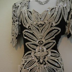 Vintage Silk Sequined Gown by Vinnie